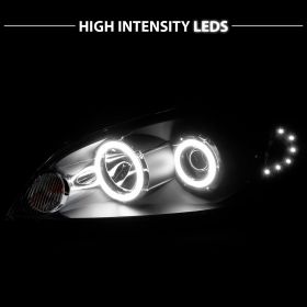 AmeriLite Projector Headlights Black Amber(CCFL Halo) for Chevy Impala/Monte Carlo - Passenger and Driver Side
