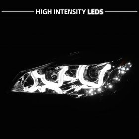 AmeriLite Black Projector Headlights U Bar for Ford Escape - Passenger and Driver Side