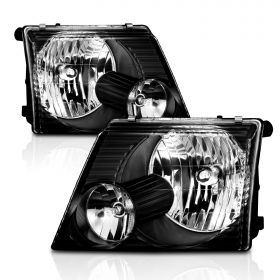 AmeriLite Headlights Black For Ford Explorer - Passenger and Driver Side