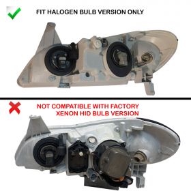 AmeriLite Black LED Dual Halo Projector Replacement Headlights Set For Infiniti I-30 - Passenger and Driver Side