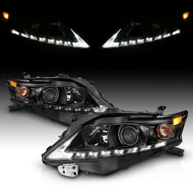 AmeriLite Black Projector Replacement Headlights LED Bar Set For Lexus RX350 - Passenger and Driver Side