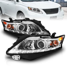 AmeriLite Chrome Projector Headlights For Lexus RX350 - Passenger and Driver Side