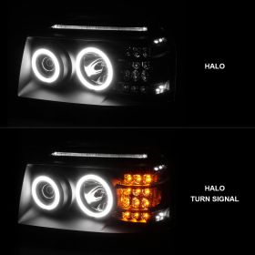 AmeriLite Black Projector Headlights CCFL Halo for Nissan Frontier - Passenger and Driver Side