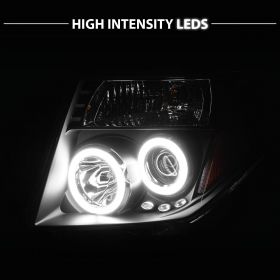 AmeriLite Black Projector Headlights CCFL Halo for Frontier/Pathfinder - Passenger and Driver Side