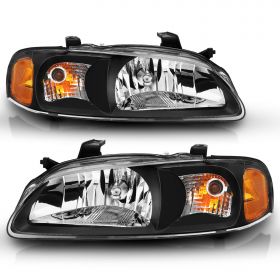 AmeriLite Black Replacement Headlights Set For 00-03 Sentra - Passenger and Driver Side