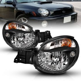 AmeriLite Crystal Headlights Black For Impreza - Passenger and Driver Side