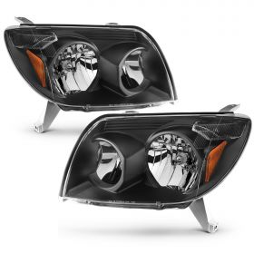 AmeriLite Black Replacement Headlights Pair For 03-05 Toyota 4 Runner Sport SUV - Passenger and Driver Side