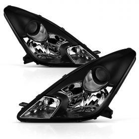 AmeriLite Headlights Black For Toyota Celica - Passenger and Driver Side