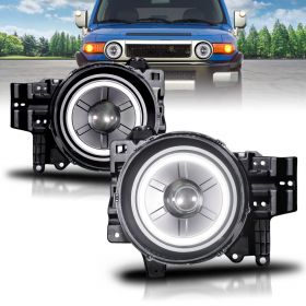 AmeriLite Black Projector Headlights CCFL Halo for Toyota Fj Cruiser - Passenger and Driver Side
