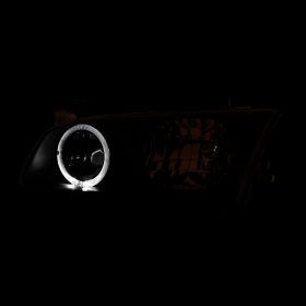 AmeriLite Black Replacement Headlights LED Halo Set For Toyota Camry - Passenger and Driver Side