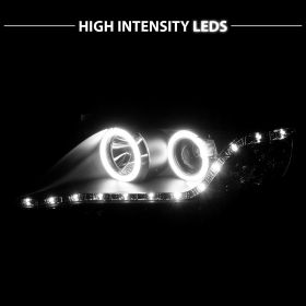 AmeriLite Projcetor Headlights Black Amber(CCFL Halo) for Toyota Camry - Passenger and Driver Side