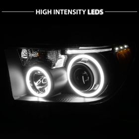 AmeriLite Black Projector Headlights CCFL Halo for Toyota Tundra/Sequoia - Passenger and Driver Side