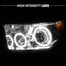AmeriLite Chrome Projector Headlights CCFL Halo for Toyota Tundra/Sequoia - Passenger and Driver Side
