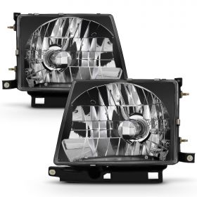 AmeriLite Headlights Black For Toyota Tacoma - Passenger and Driver Side