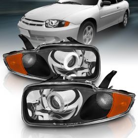 CHEVROLET CAVALIER 03-05 PROJECTOR H.L HALO CHROME CLEAR AMBER