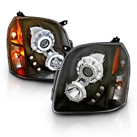 GMC YUKON/YUKON XL/DENALI/XL DENAL 07-10 PRO H.L HALO BLACK AMBER(CCFL)(FAKE LED)