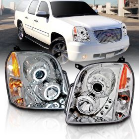 GMC YUKON/YUKON XL/DENALI/XL DENAL 07-10 PRO H.L HALO CHROME AMBER(CCFL)(FAKE LED)