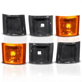 CHEVY FULLSIZE 88-98 CRYSTAL H.L BLACK W/ SIGNAL & SIDE MARKER LIGHTS