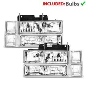 CHEVY FULLSIZE 88-98 CRYSTAL H.L CLEAR W/ SIGNAL & SIDE MARKER LIGHTS