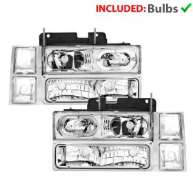 CHEVY FULLSIZE 88-98 CRYSTAL H.L HALO CLEAR W/ SIGNAL & SIDE MARKER LIGHTS