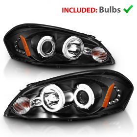 CHEVY IMPALA/ MONTE CARLO 06-08 PROJECTOR H.L HALO BLACK CLEAR AMBER(CCFL)