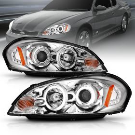 CHEVY IMPALA/ MONTE CARLO 06-08 PROJECTOR H.L HALO CHROME CLEAR AMBER(CCFL)