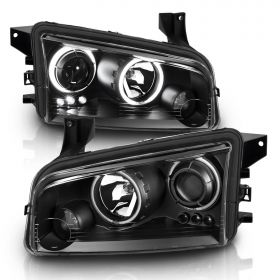 DODGE CHARGER 06-08 PROJECTOR H.L HALO BLACK CLEAR(CCFL)