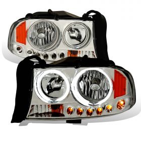 DODGE DAKOTA / DURANNGO 97-04 / 98-03 1 PC H.L HALO CHROME WITH AMBER (CCFL)