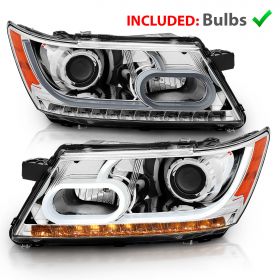 DODGE JOURNEY 09-14  PROJECTOR PLANK STYLE H.L CHROME CLEAR AMBER