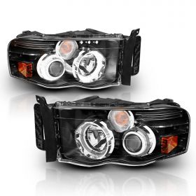 DODGE RAM 02-05 PROJECTOR H.L G2 W/O CCFL BAR HALO BLACK CLEAR AMBER