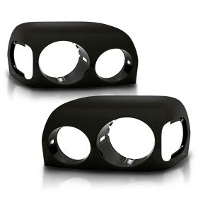1996-2009 Freightliner Century Class Black Left + Right Side Headlight Bezel