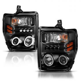 FORD F-250/SUPER DUTY 08-10 PROJECTOR H.L HALO W/O CCFL BAR  BLACK CLEAR AMBER(CCFL)