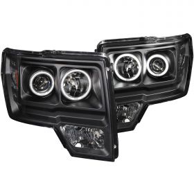 FORD F-150 09-13 PROJECTOR H.L HALO L.E.D BLACK AMBER (CCFL)