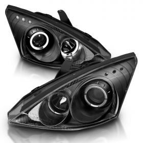 FORD FOCUS 00-02 PROJECTOR H.L HALO BLACK CLEAR WITH LED
