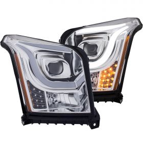 GMC YUKON/YUKON XL 15-17 PROJECTOR PLANK STYLE H.L. CHROME CLEAR AMBER
