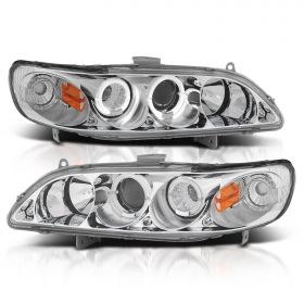HONDA ACCORD 98-02 PROJECTOR H.L G2 HALO CHROME CLEAR AMBER