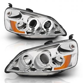HONDA CIVIC 01-03 PROJECTOR H.L HALO CHROME CLEAR AMBER