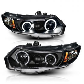 HONDA CIVIC 06-11 2 DR PROJECTOR H.L HALO BLACK CLEAR AMBER (CCFL)