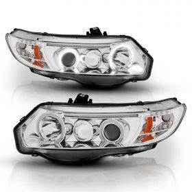HONDA CIVIC 06-11 2 DR PROJECTOR H.L HALO CHROME CLEAR AMBER (CCFL)