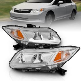 HONDA CIVIC 12-13 2/4 DR PROJECTOR PLANK STYLE H.L CHORME CLEAR AMBER
