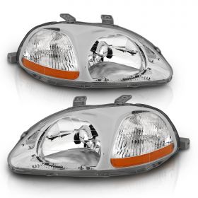 HONDA CIVIC 96-98 CRYSTAL H.L CHROME AMBER