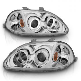 HONDA CIVIC 96-98 PROJECTOR H.L HALO CHROME CLEAR AMBER