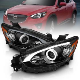 MAZDA CX-5 13-14 PROJECTOR H.L HALO BLACK AMBER (HID, Reuse stock HID bulb + Ballast)