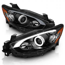 MAZDA CX-5 13-14 PROJECTOR H.L HALO BLACK AMBER (HID, Reuse stock HID bulb + Ballast)