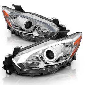 MAZDA CX-5 13-14 PROJECTOR H.L HALO CHROME AMBER (HID, Reuse stock HID bulb + Ballast)
