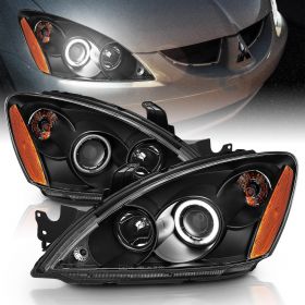 MITSUBISHI LANCER 04-06 PROJECTOR H.L HALO BLACK CLEAR AMBER (CCFL)