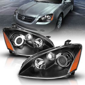 NISSAN ALTIMA 02-04 PROJECTOR H.L BLACK CLEAR AMBER(CCFL)