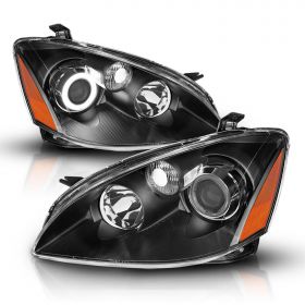 NISSAN ALTIMA 02-04 PROJECTOR H.L BLACK CLEAR AMBER(CCFL)