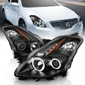 NISSAN ALTIMA 08-09 PROJECTOR 2D H.L BLACK CLEAR AMBER(CCFL)