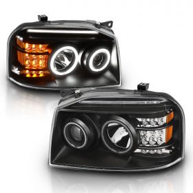NISSAN FRONTIER 01-04 PROJECTOR H.L W/ LED BAR BLACK CLEAR AMBER (CCFL)